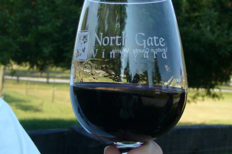 North Gate glass with wine